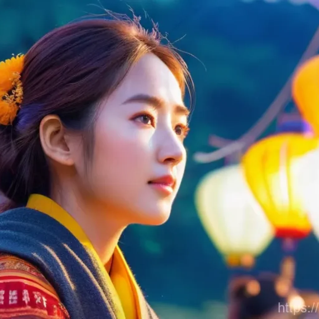 가야금 연주 배우기 - **Prompt 1: "The First Enchantment"**
A young woman with expressive, curious eyes stands in a vi...