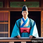 Home 20 조선 왕조 계보 - A detailed historical scene depicting King Yi Seong-gye (Yi Song-gye) in traditional Korean royal ha...